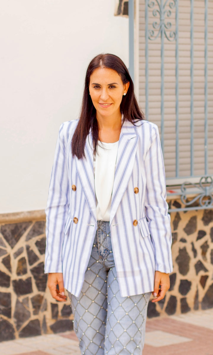 Blazer Rayas Azul