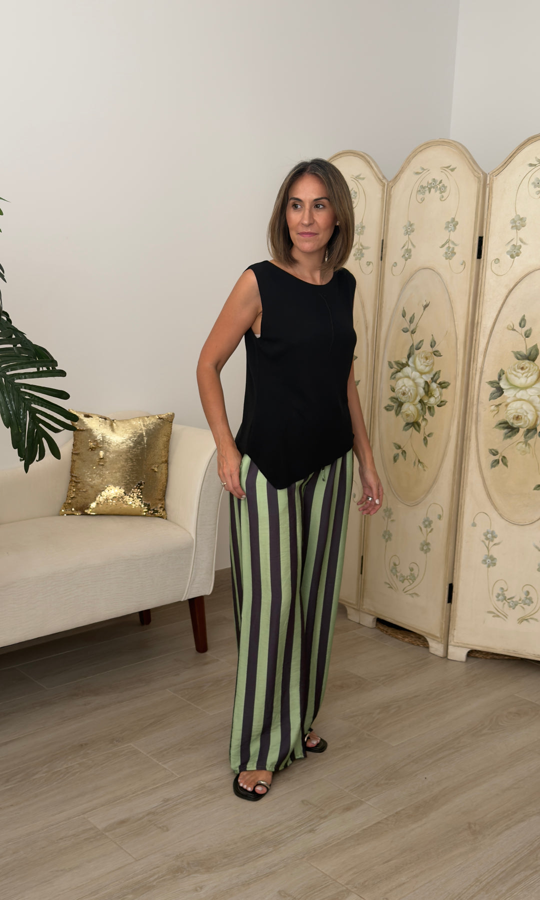 Pantalón Rayas Verde
