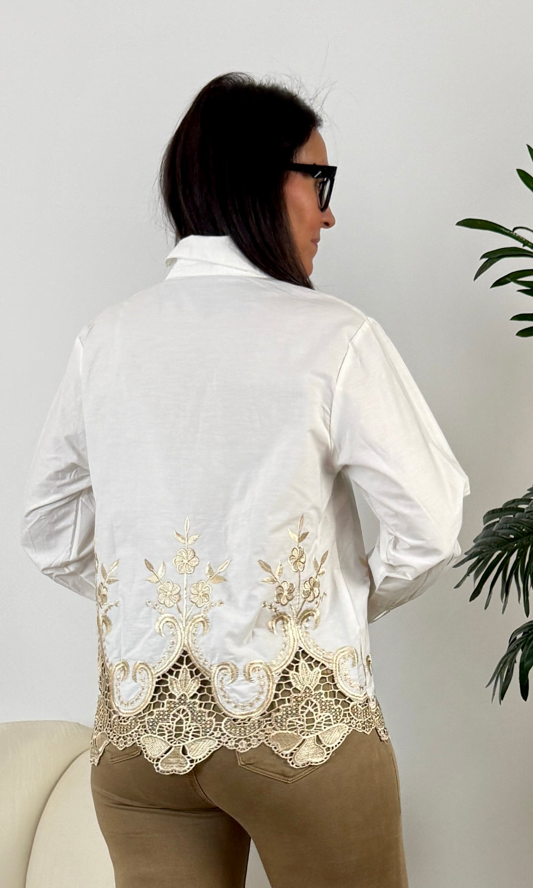 Camisa Blonda Encaje Blanca
