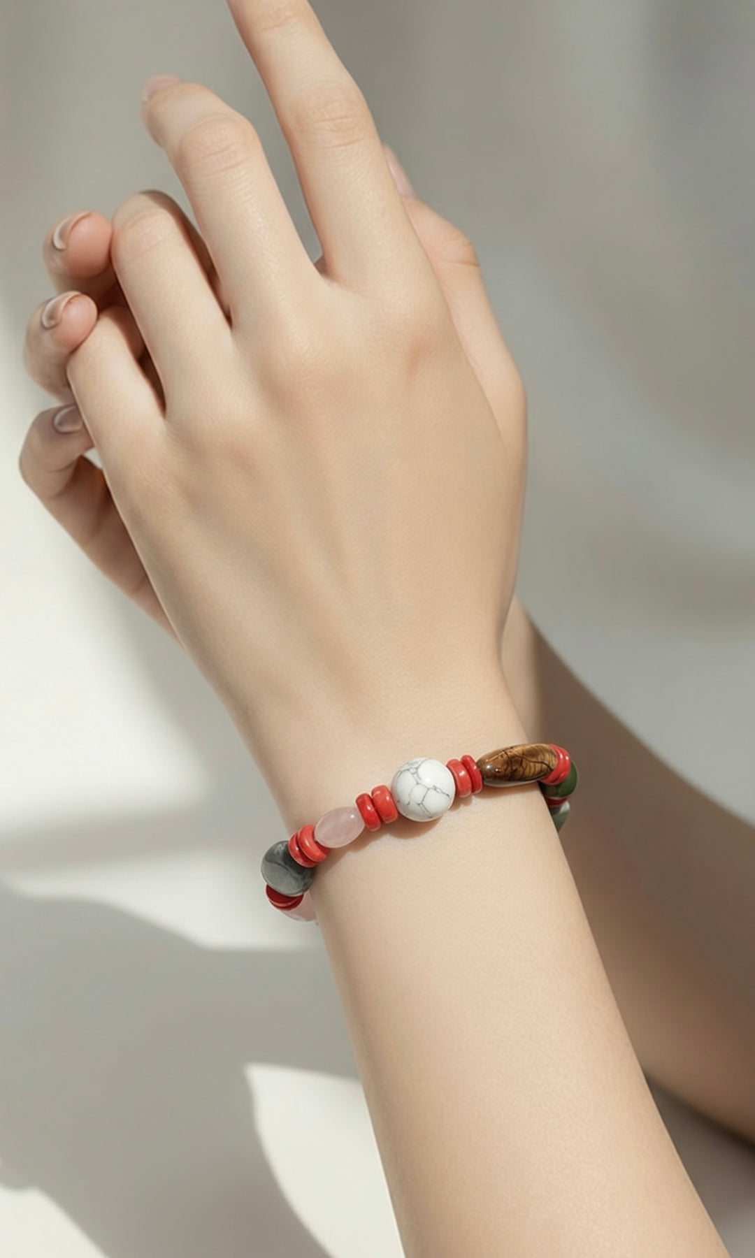 Pulsera Howlita Exagonal