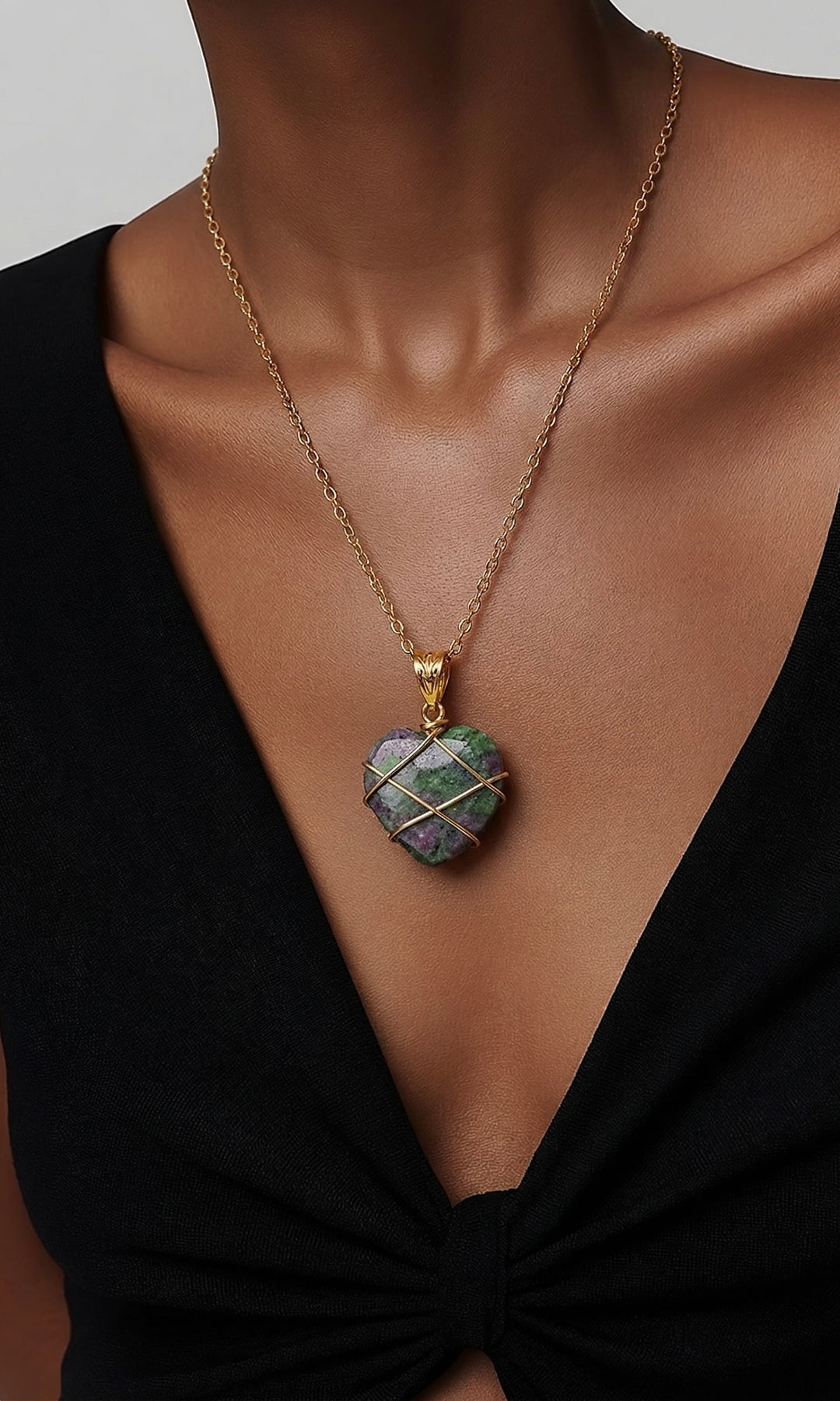 Corazón Dorado De Malaquita