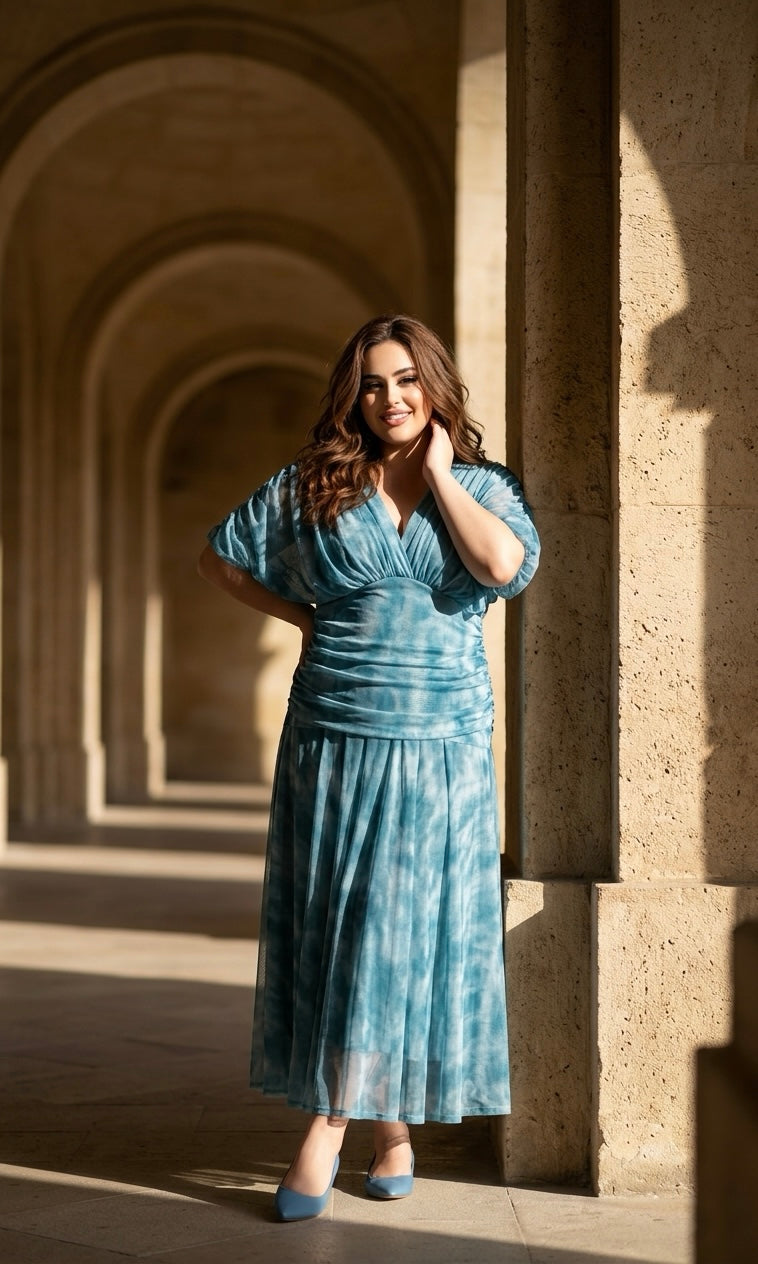 Vestido Fernanda Turquesa
