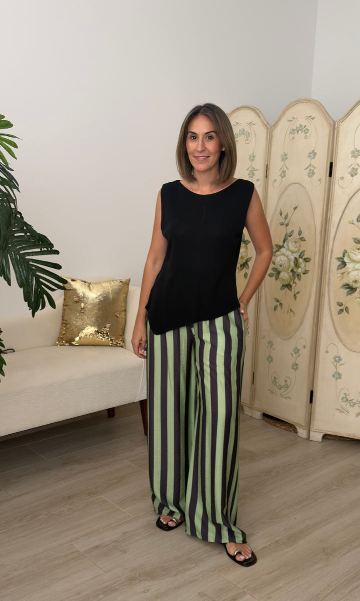 Pantalón Rayas Verde