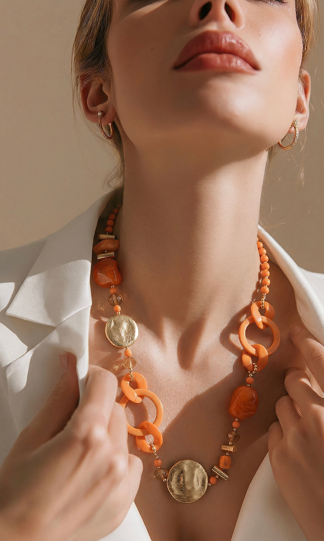Collar Eslabón Naranja