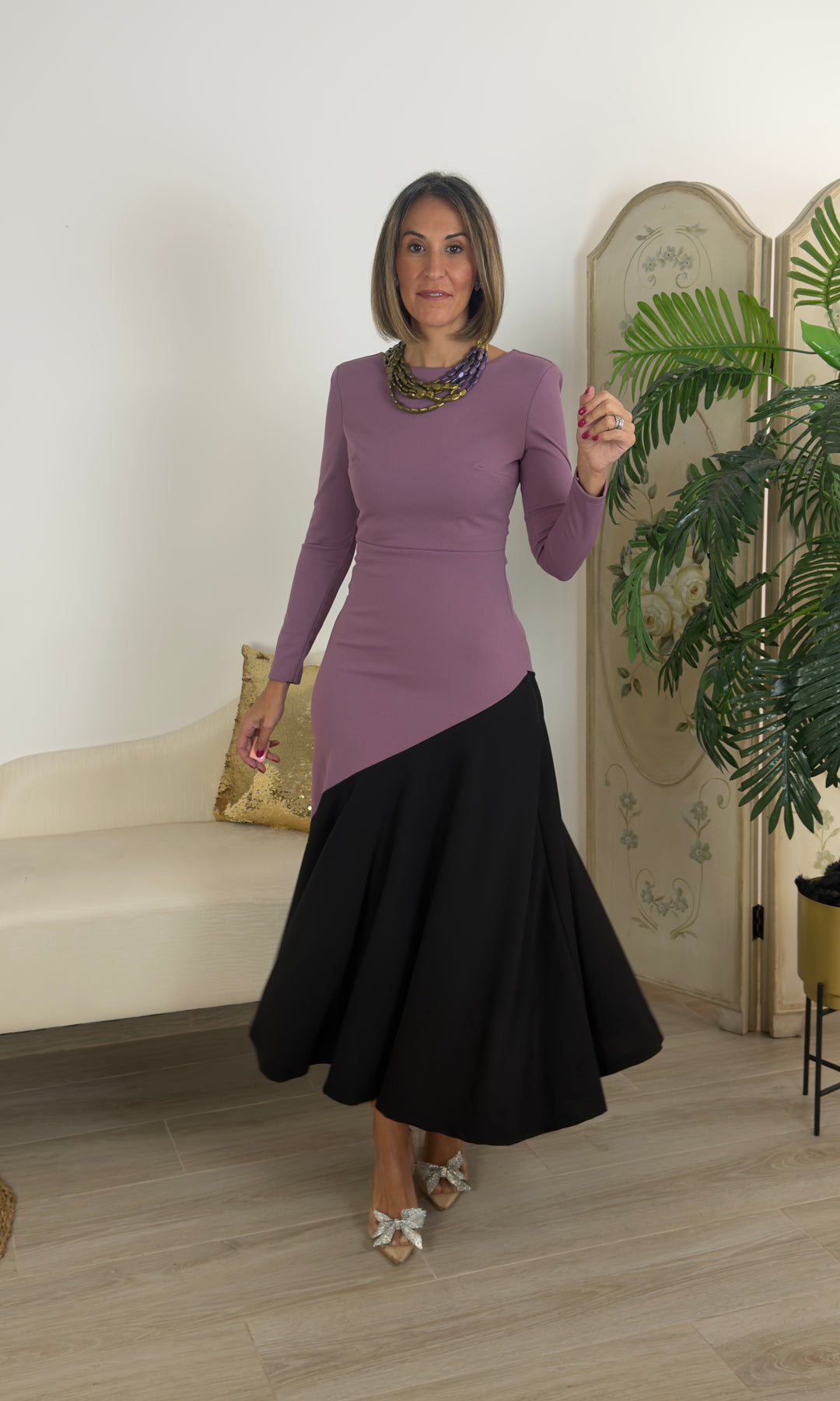 Vestido Cristina Malva
