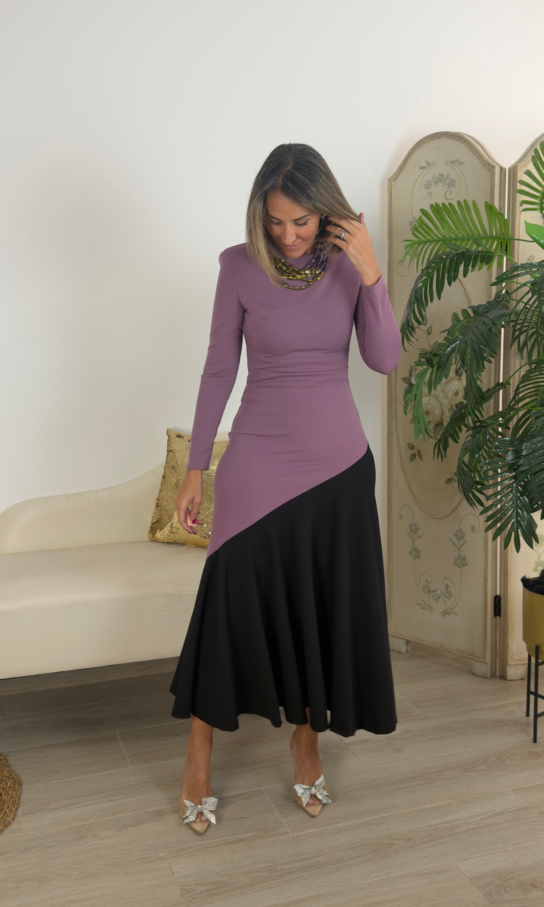Vestido Cristina Malva