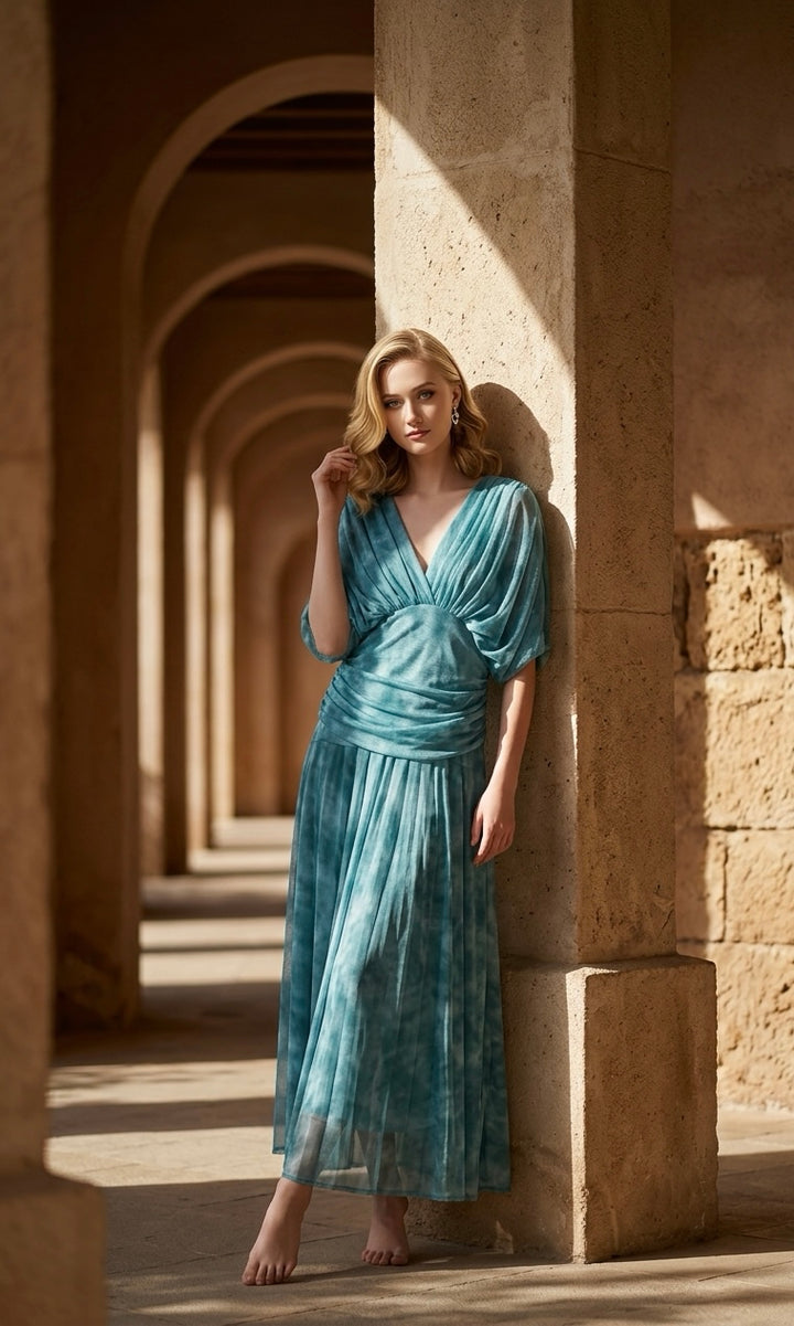 Vestido Fernanda Turquesa